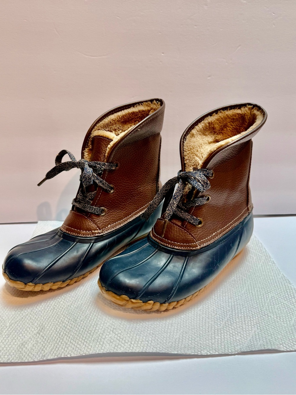 Sporto Duck Boots, Fur Lined Womans Size 8